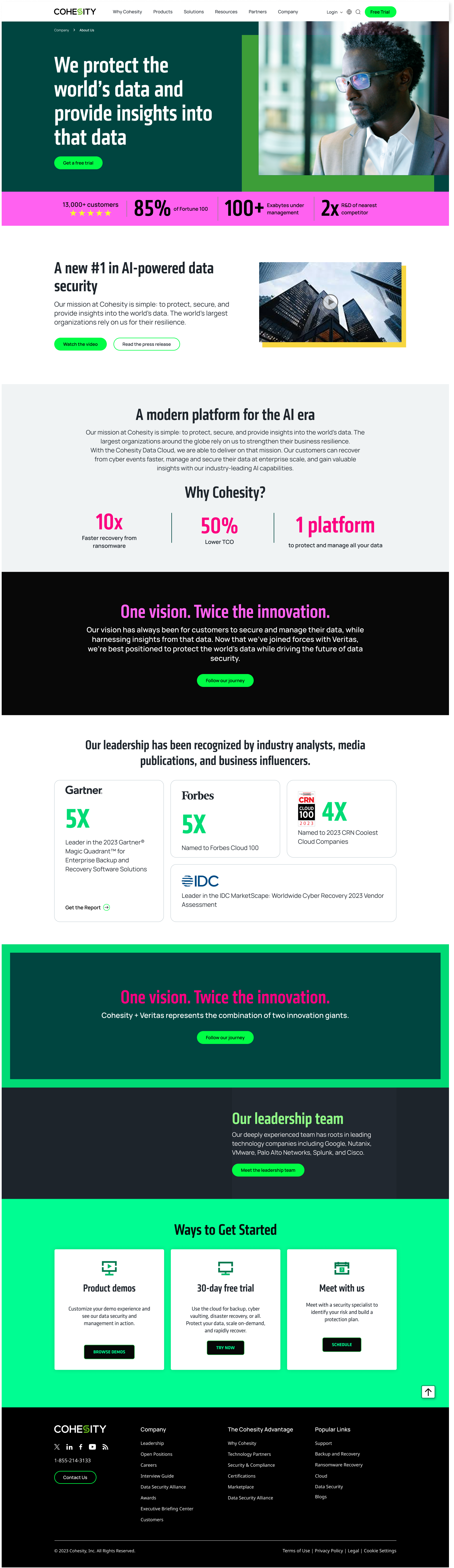Cohesity Website Redesign 2025 - Company