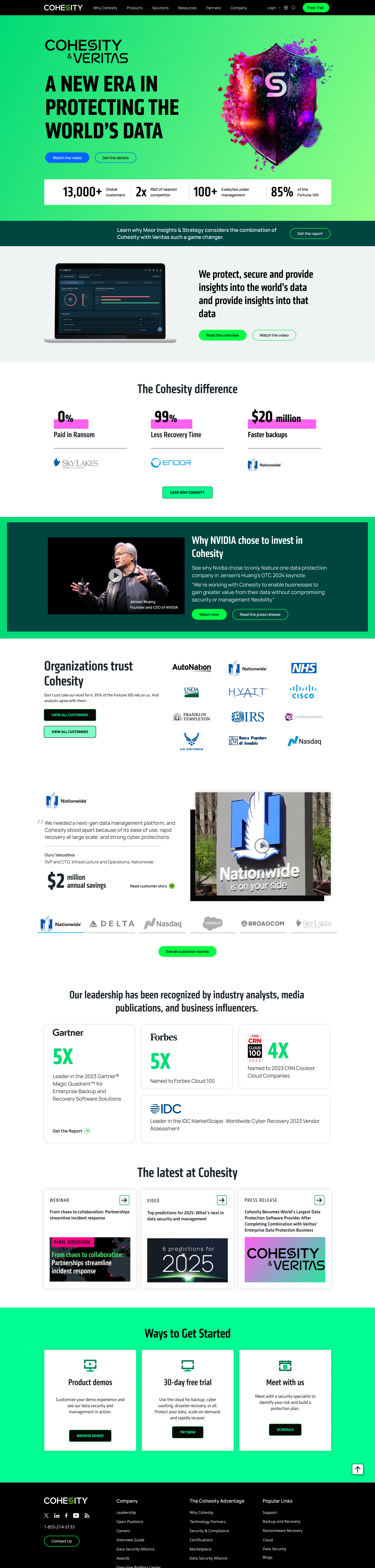 Cohesity Website Redesign 2025 - Home